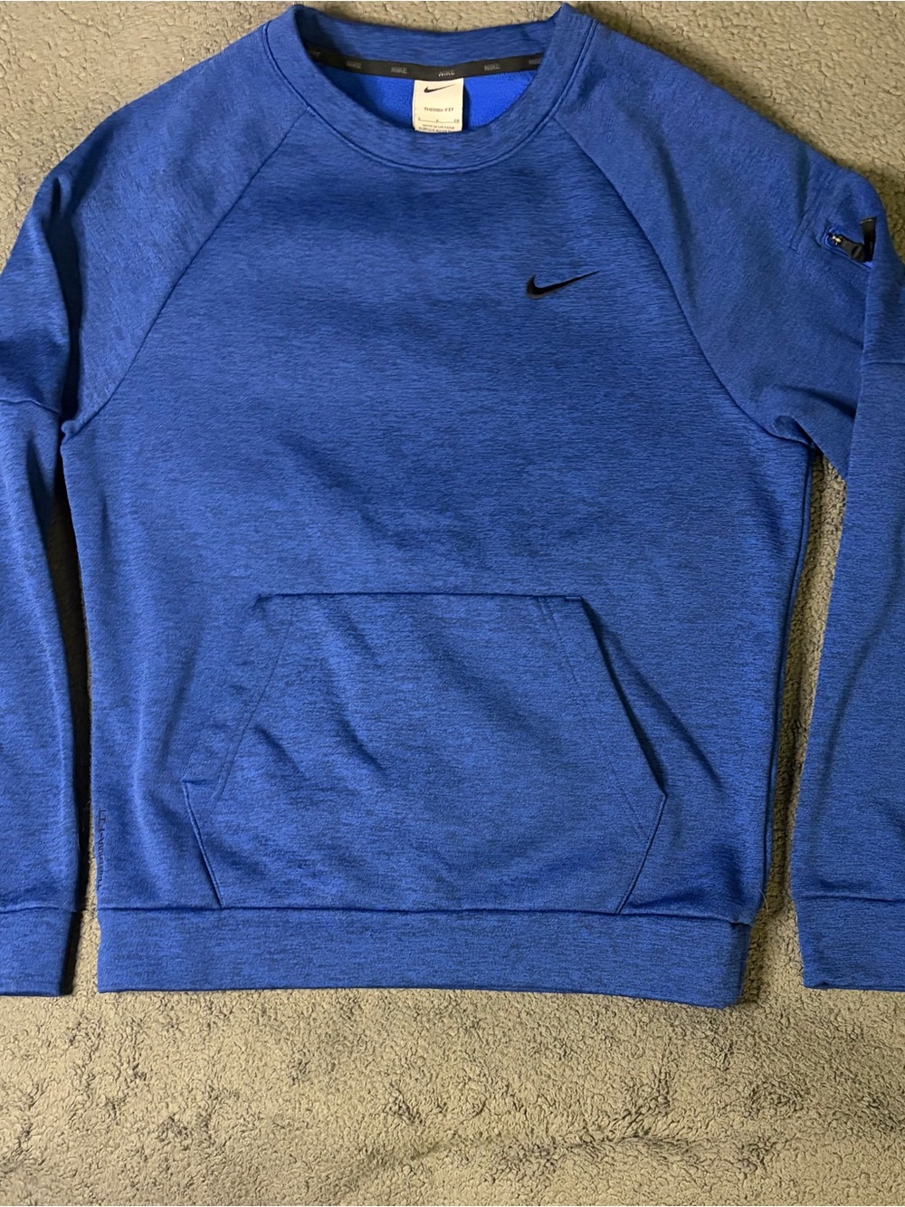 Nike Men’s Royal Blue Crewneck Sweatshirt with Swoosh